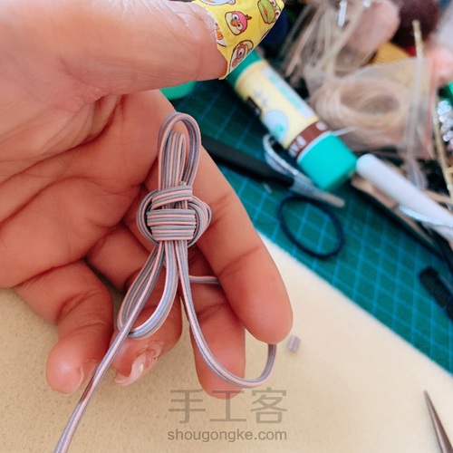 松紧带中国结发绳 发圈 第12步