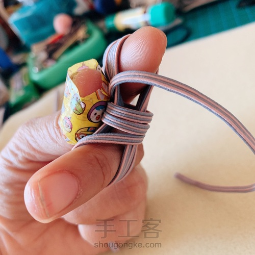 松紧带中国结发绳 发圈 第5步