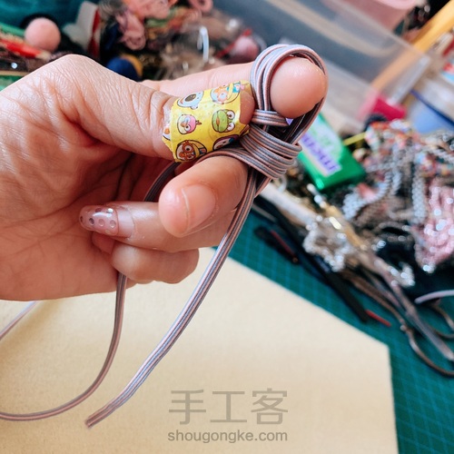 松紧带中国结发绳 发圈 第7步