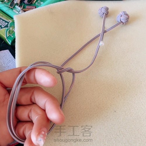 松紧带中国结发绳 发圈 第20步