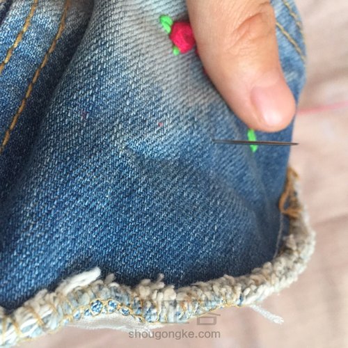 玫瑰花刺绣 第2步