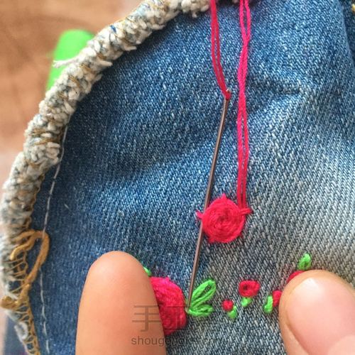 玫瑰花刺绣 第9步