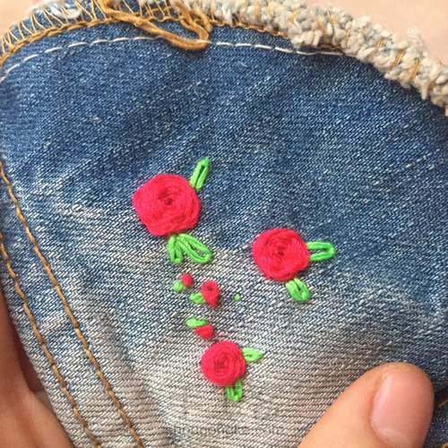 玫瑰花刺绣 第16步