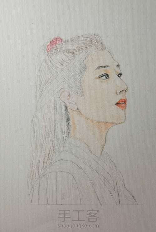 彩铅人物 第5步