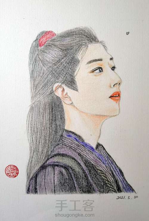 彩铅人物 第10步