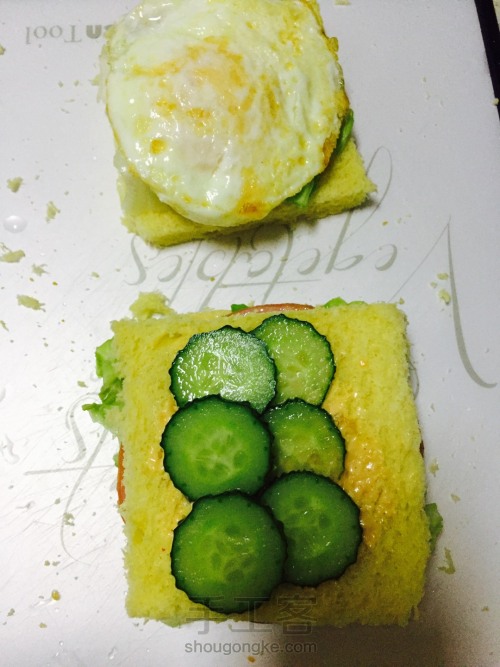 蔬菜沙拉+火腿鸡蛋三明治 第8步
