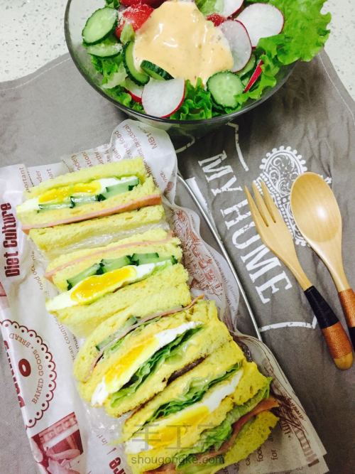 蔬菜沙拉+火腿鸡蛋三明治 第14步