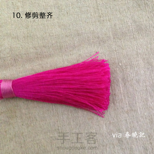 唐茶 挂件diy材料包 教程 编绳教程 春晓记 第7步