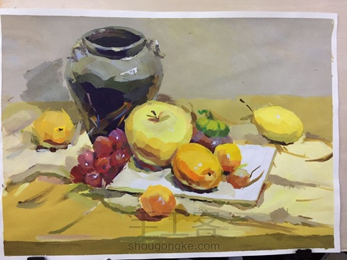 水粉组合画ovo 第4步