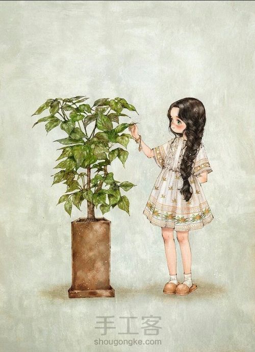 【愿来生做一棵树】原创彩铅手绘 第2步