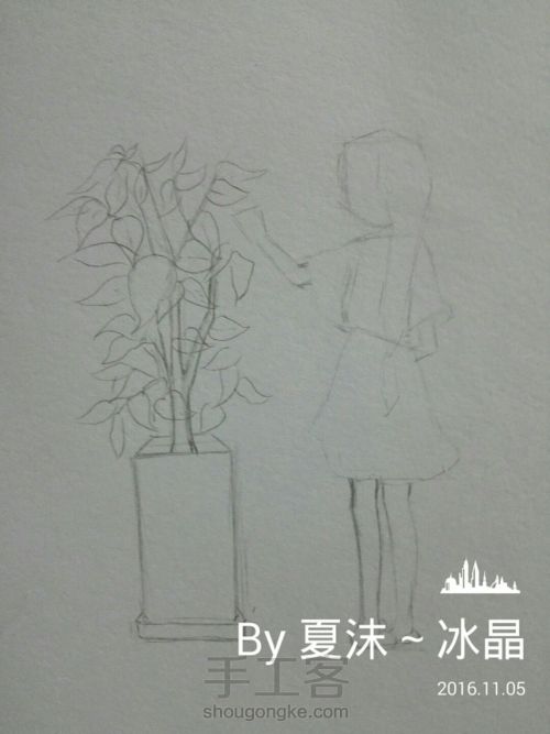 【愿来生做一棵树】原创彩铅手绘 第4步