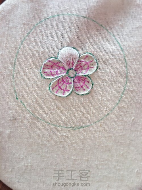 长短针练习作之一朵小花 第2步