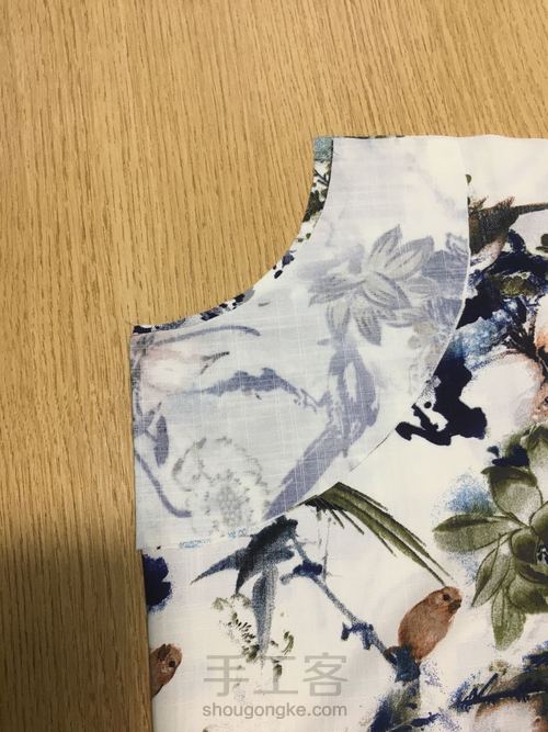 中老年棉绸卷袖连衣裙 第14步