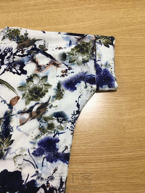 中老年棉绸卷袖连衣裙 第26步