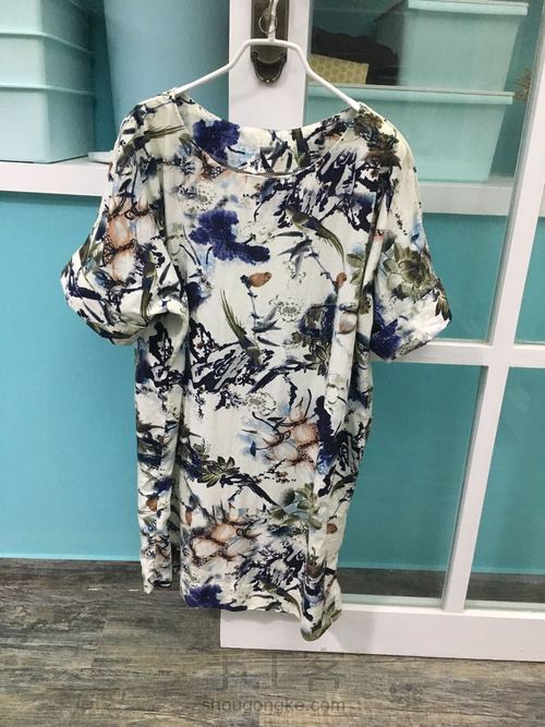 中老年棉绸卷袖连衣裙 第32步