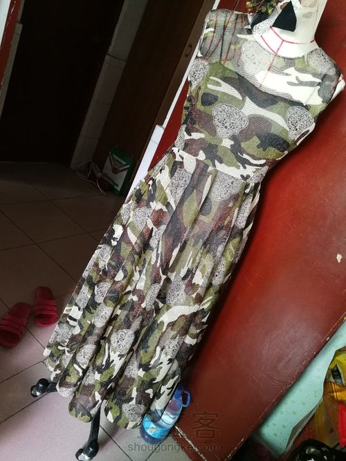 迷彩连衣裙 第4步