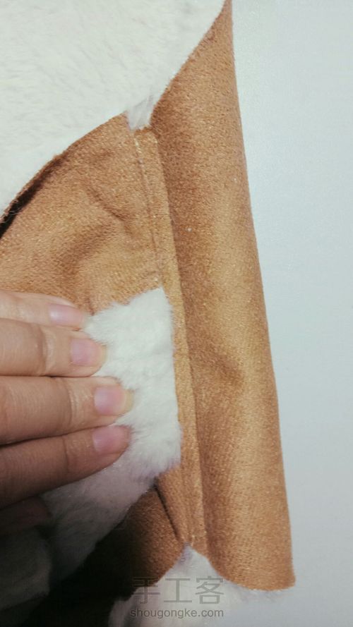 【nyx手作】童装 卡其色皮毛一体外套 画版+制作 超详细 第15步