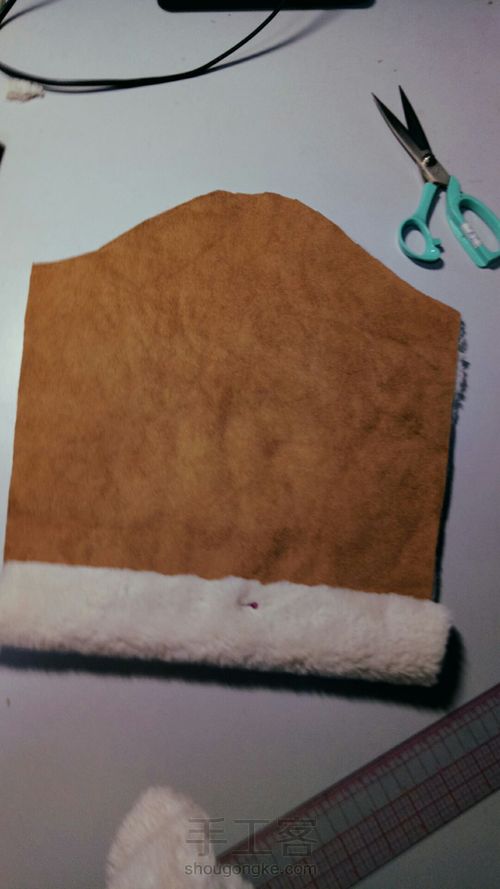 【nyx手作】童装 卡其色皮毛一体外套 画版+制作 超详细 第16步