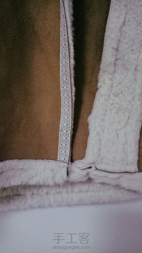 【nyx手作】童装 卡其色皮毛一体外套 画版+制作 超详细 第24步