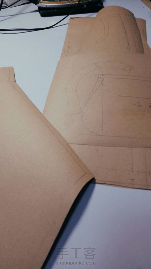 【nyx手作】童装 卡其色皮毛一体外套 画版+制作 超详细 第6步