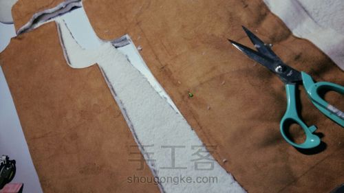 【nyx手作】童装 卡其色皮毛一体外套 画版+制作 超详细 第7步