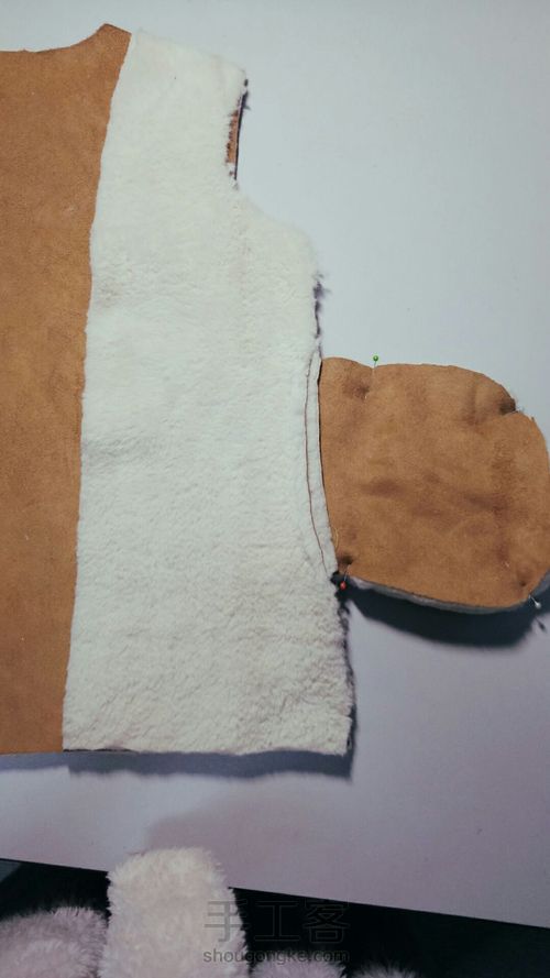 【nyx手作】童装 卡其色皮毛一体外套 画版+制作 超详细 第10步