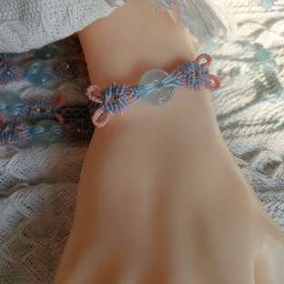 原创海蓝宝编织手绳小耗子