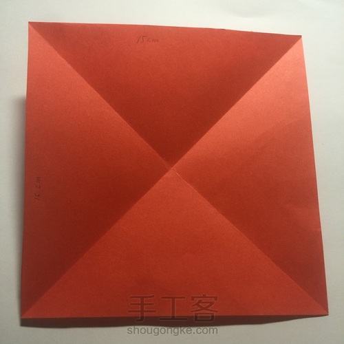 （立方体系列）一款纸立方体折法 第2步