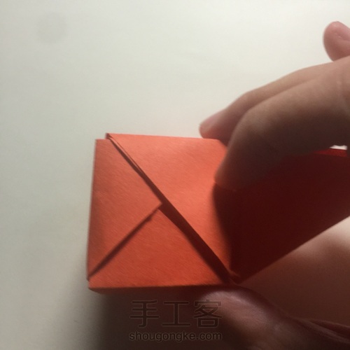 （立方体系列）一款纸立方体折法 第15步