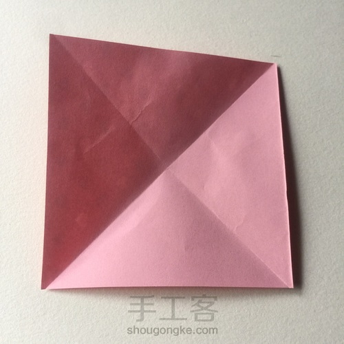 (纸花系列六十九)一款纸花折法 第2步