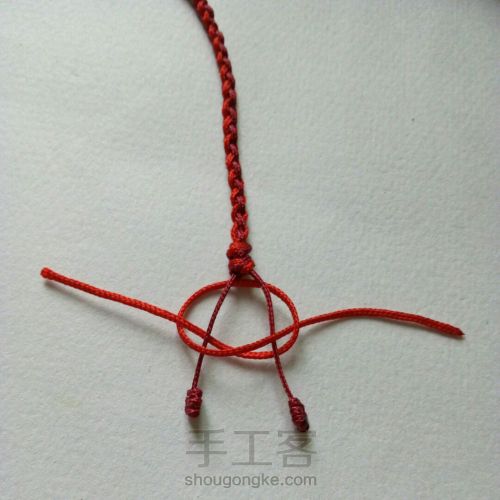 [红铃]红绳编织手链 文艺复古 第12步