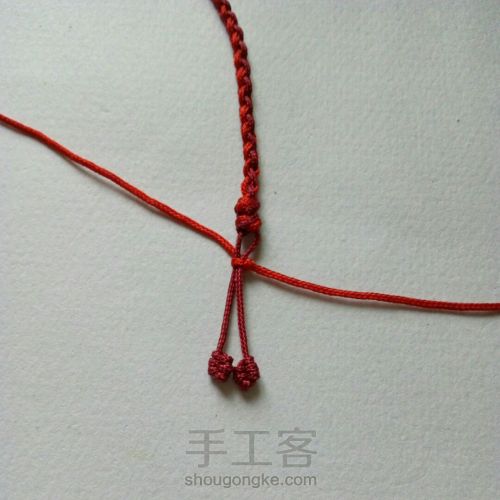[红铃]红绳编织手链 文艺复古 第13步