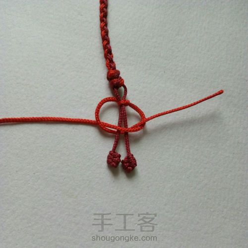 [红铃]红绳编织手链 文艺复古 第14步