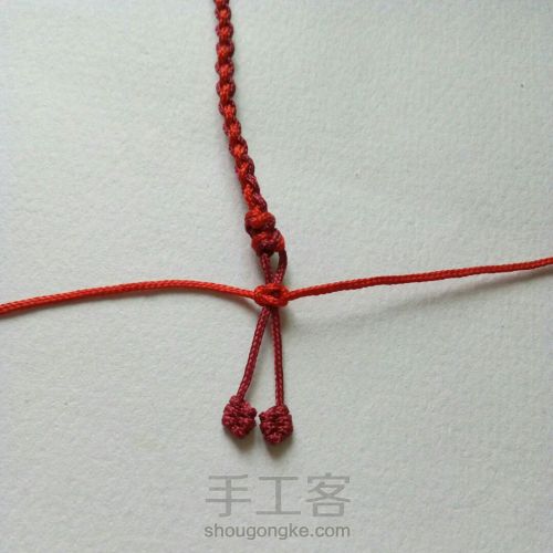 [红铃]红绳编织手链 文艺复古 第15步