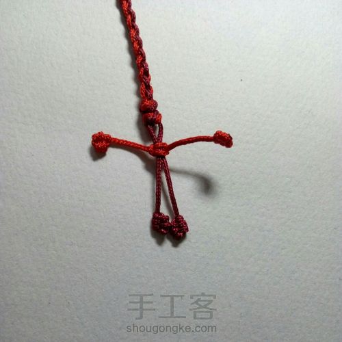 [红铃]红绳编织手链 文艺复古 第16步