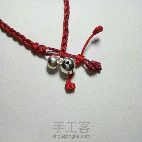 [红铃]红绳编织手链 文艺复古 第17步