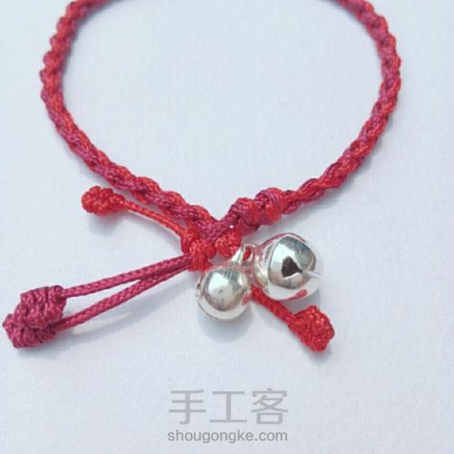 [红铃]红绳编织手链 文艺复古 第19步