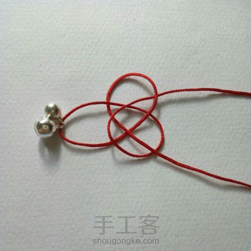 [红铃]红绳编织手链 文艺复古 第3步