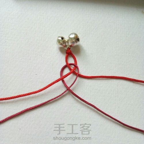 [红铃]红绳编织手链 文艺复古 第6步
