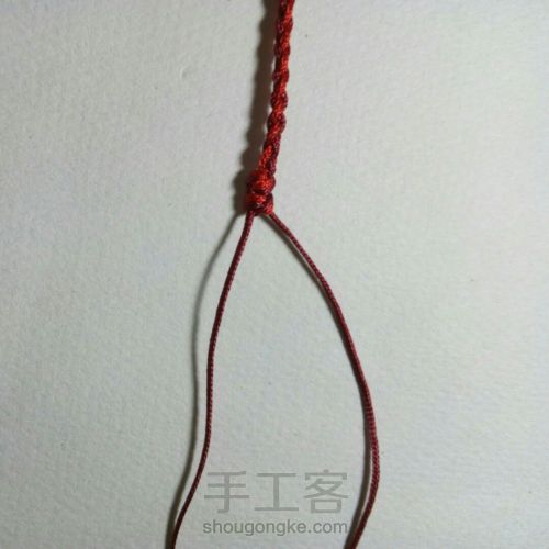[红铃]红绳编织手链 文艺复古 第9步