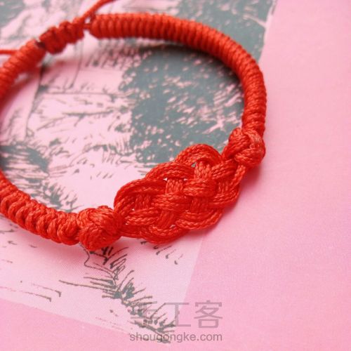 【如意】红绳DIY编织手链 古风文艺复古 第25步
