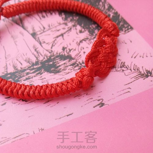 【如意】红绳DIY编织手链 古风文艺复古 第26步