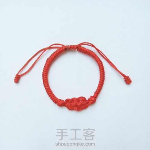 【如意】红绳DIY编织手链 古风文艺复古 第27步