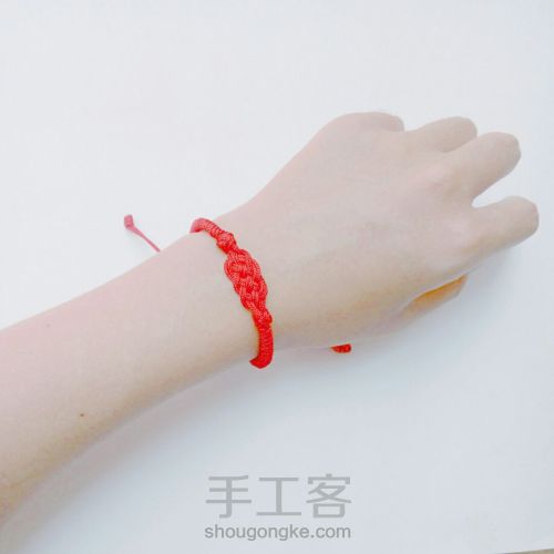 【如意】红绳DIY编织手链 古风文艺复古 第28步