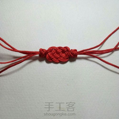 【如意】红绳DIY编织手链 古风文艺复古 第3步