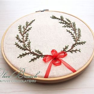 橄榄枝刺绣~圣诞风