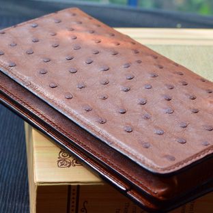 兮世鸵鸟长夹制作过程