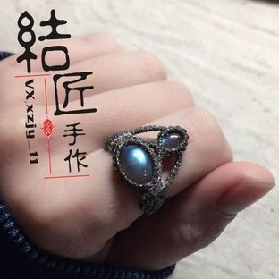 结匠手作彩金蜡线包拉长石小戒指