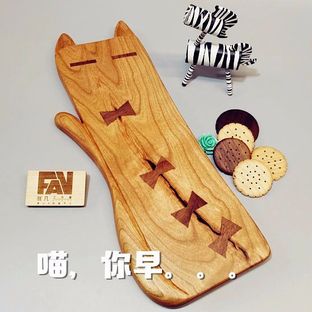 【非凡工作室】喵，你早。。樱桃木砧板