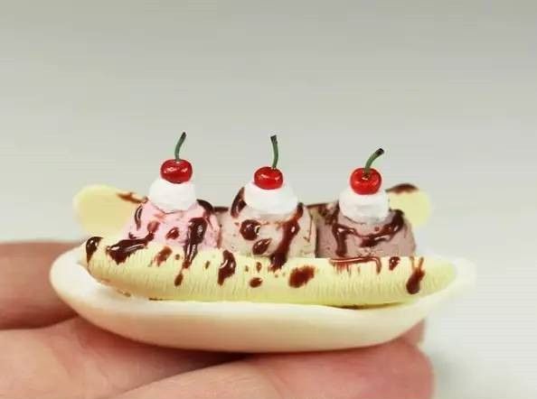 微型甜品美味香蕉船，是不是看着就好想吃？